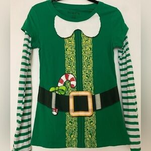 Wound Up holiday elf tshirt, long sleeves, all cotton.  Size Jr Large, 1…